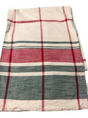 Bee & Willow Christmas Table Runner Red Green Plaid Cotton 14x72
